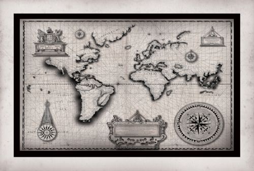 The Old World Map Print